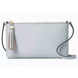S Kate Spade Ivy Street Amy Smooth Gray Leather Crossbody WKRU4856 NWT $198